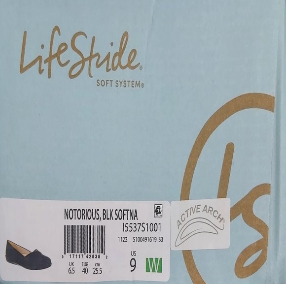 NWT Life Stride Active Arch Black Shoes Sz 9W - Picture 4 of 9